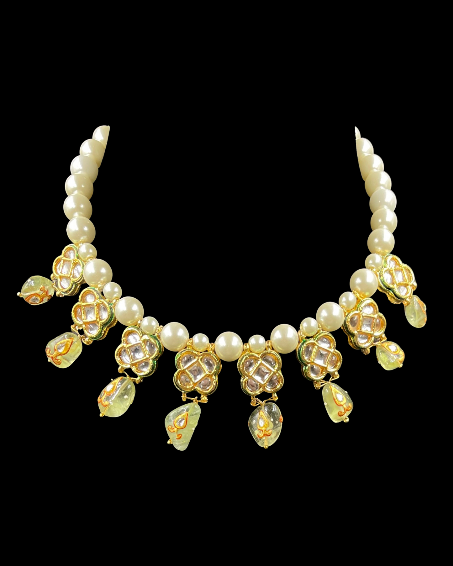 Statement Meenakari Kundan Necklace with Earrings