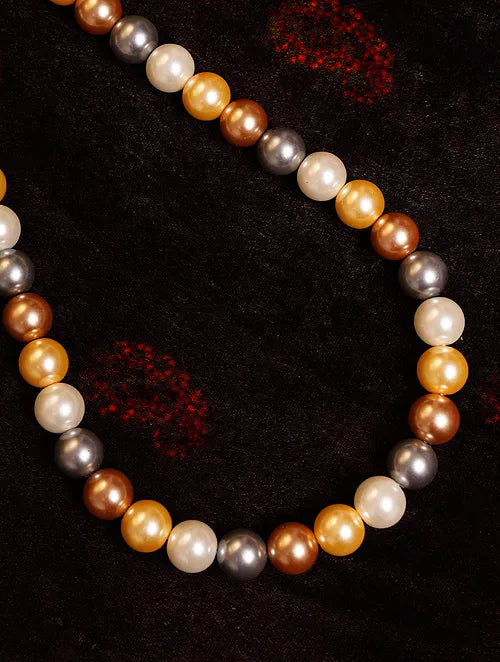 Single Line Multicolored Shell Pearl Necklace