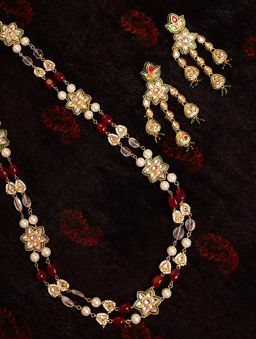 Traditional Long Necklace with Earrings