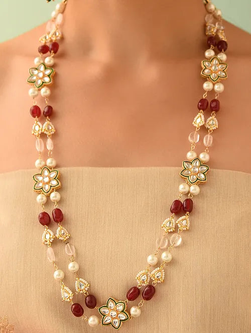 Traditional Long Necklace with Earrings