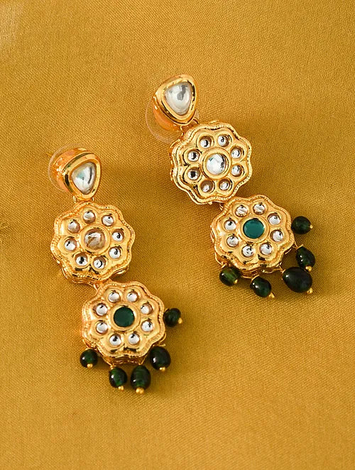 Kundan Flower Delicate Choker with Earrings