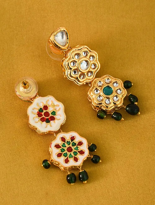 Kundan Flower Delicate Choker with Earrings