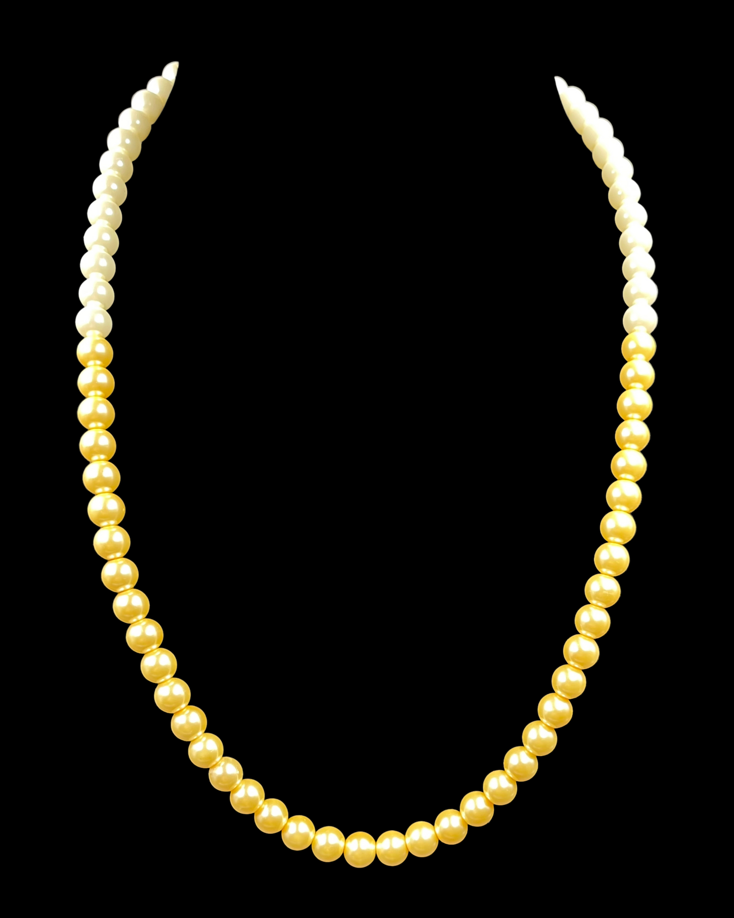 Single Line Gold & White Shell Pearl Necklace