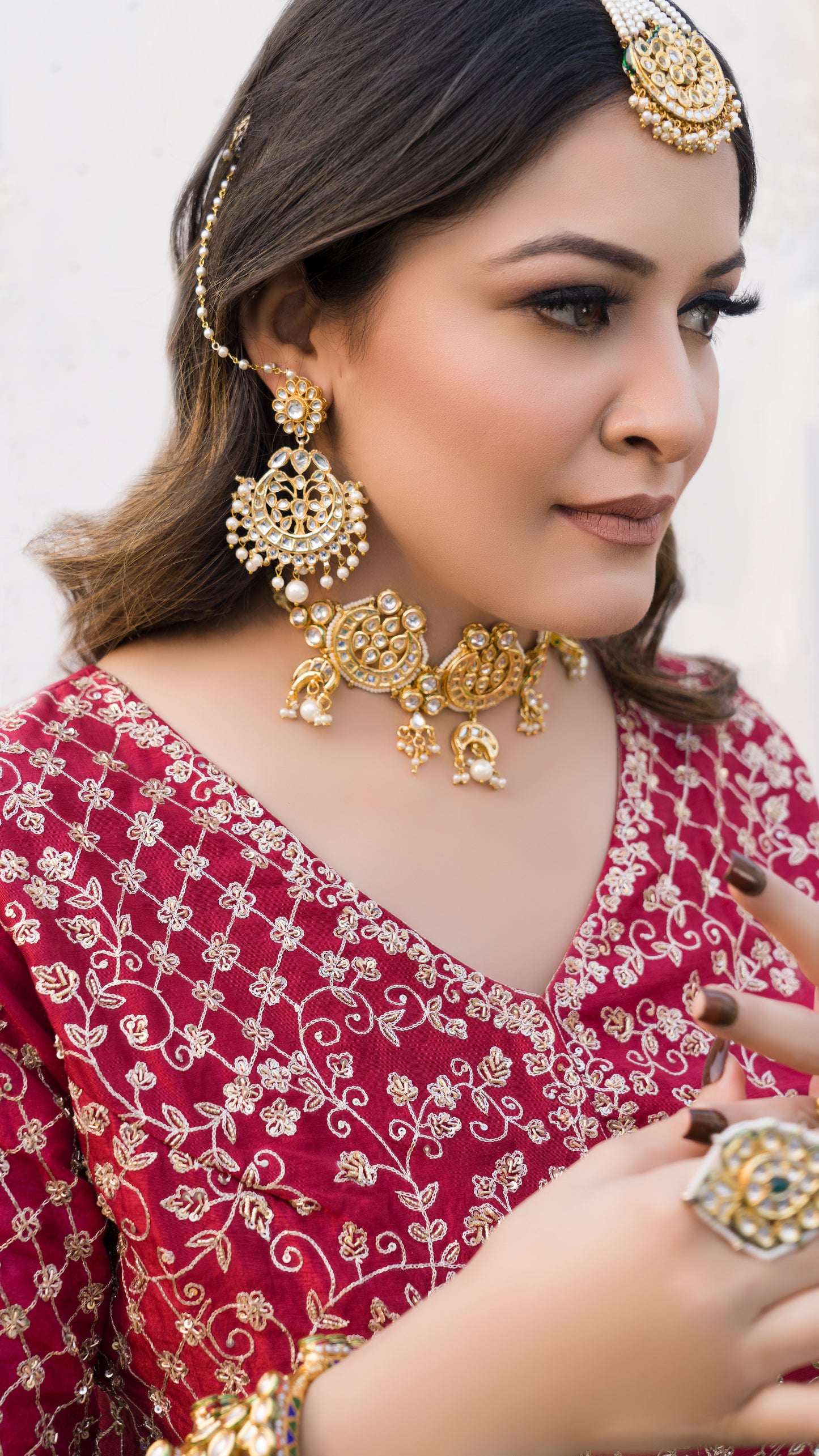 Timeless Kundan & Pearl Choker with Earrings