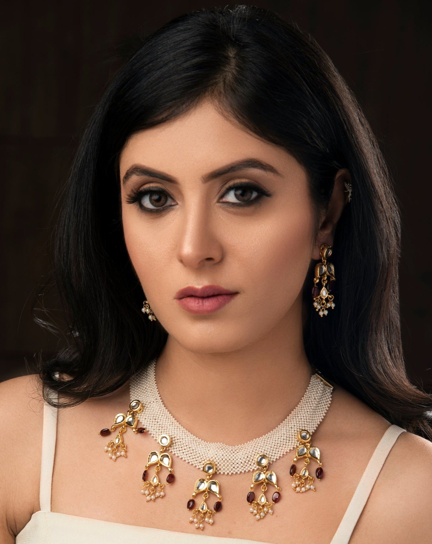 AAWANYA Pearl Patri Necklace with Earrings