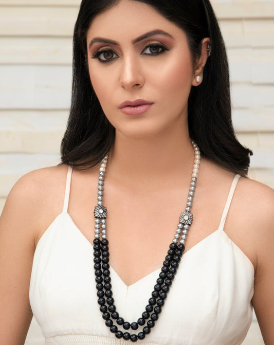 HELENE Grey & Black Shell Pearl Necklace