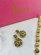 Load image into Gallery viewer, Long Kundan Necklace with Jadau Balls and Earrings

