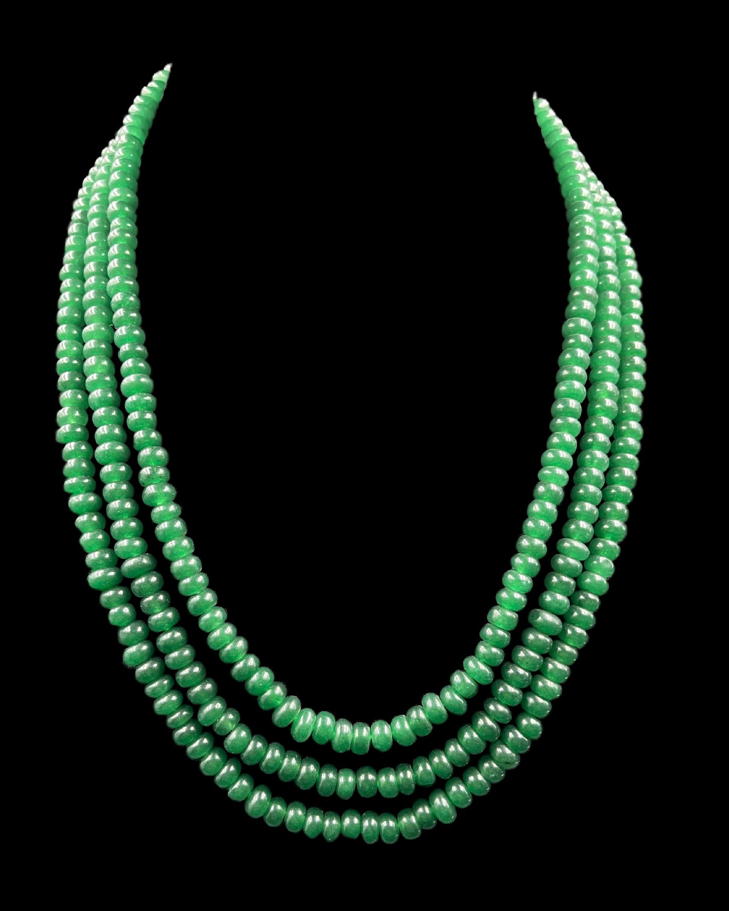 Triple Line Emerald Green Quartz String