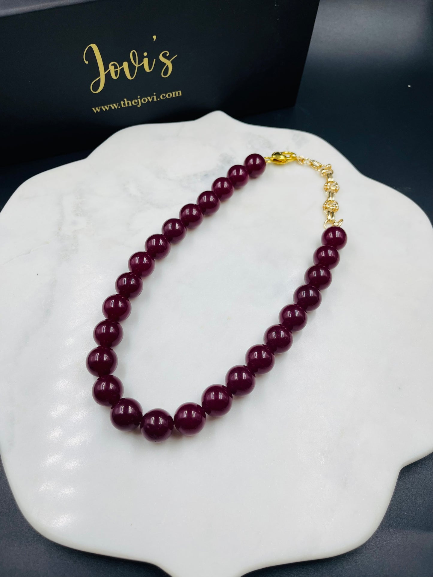 Red Jade Single Line Necklace