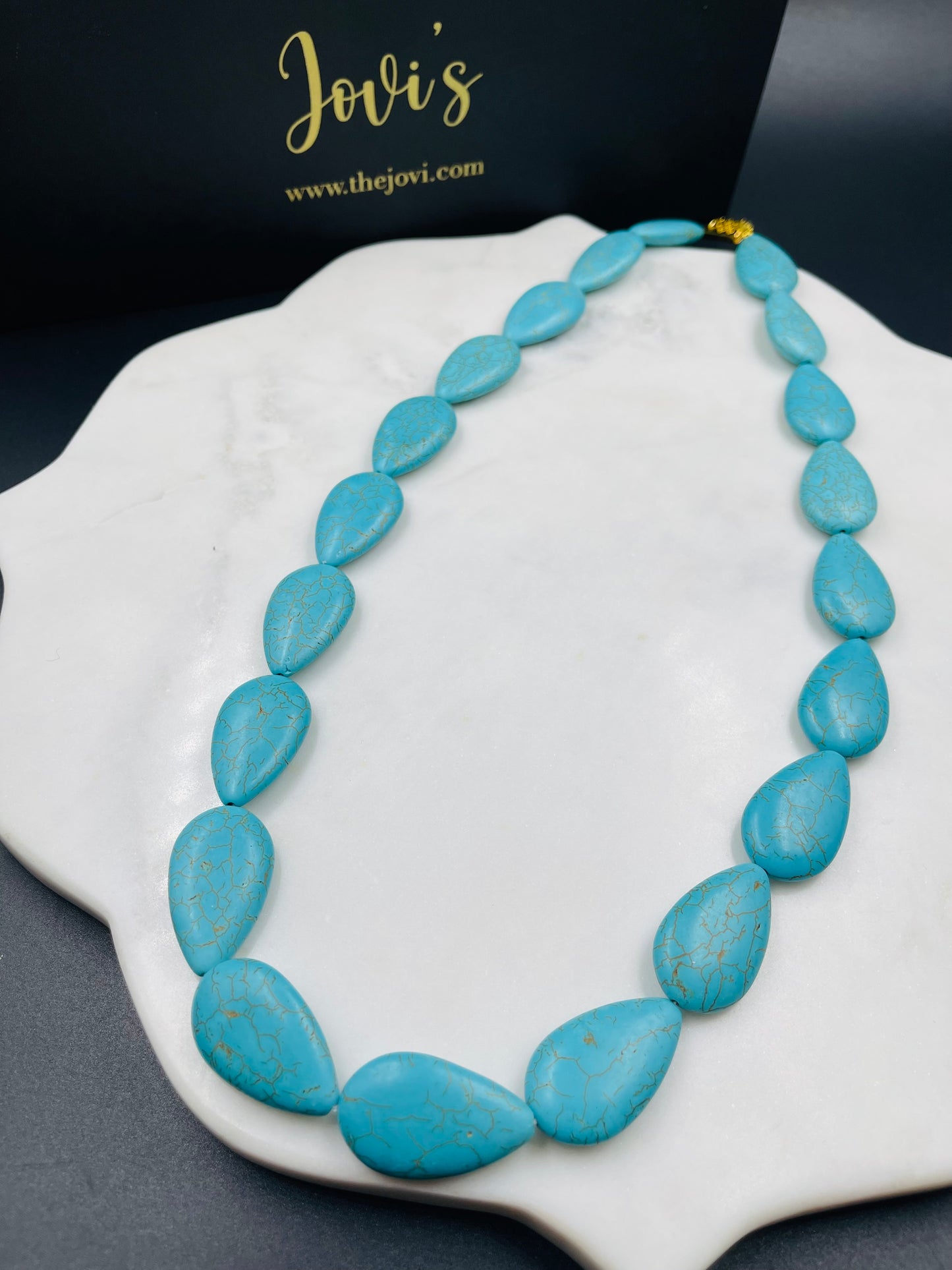 Turquoise Single Line Statement Necklace