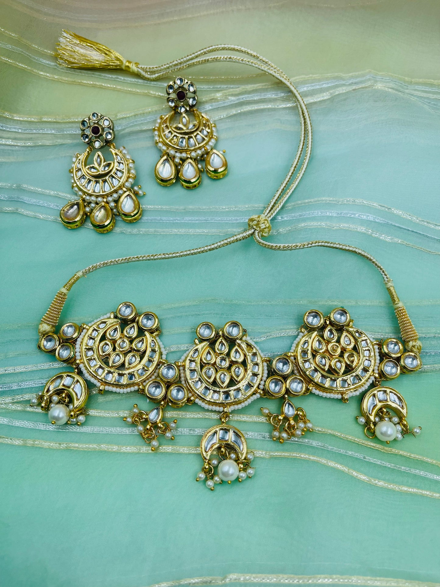 Timeless Kundan & Pearl Choker with Earrings