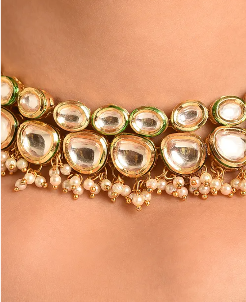 Classic Kundan Necklace with Earrings