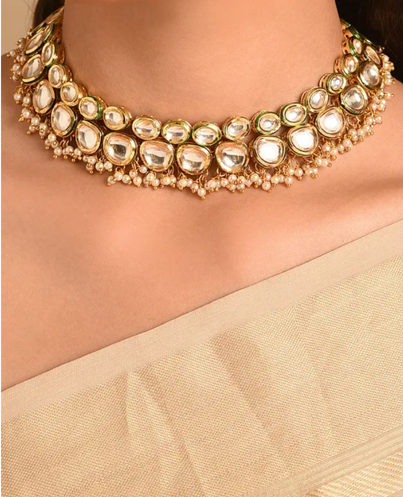 Classic Kundan Necklace with Earrings