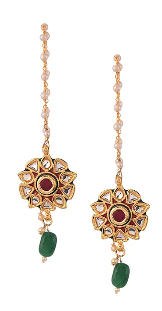 Navratan Kundan & Green Jade Necklace with Earrings