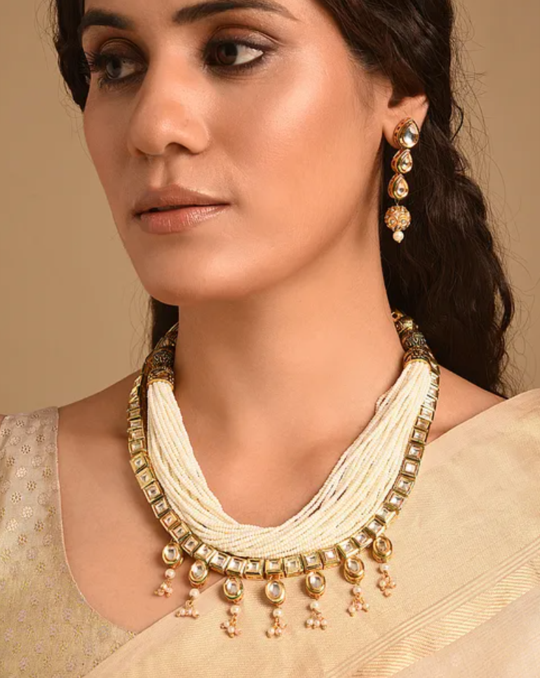 Kundan and Pearl Statement Necklace