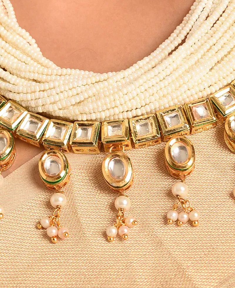 Kundan and Pearl Statement Necklace