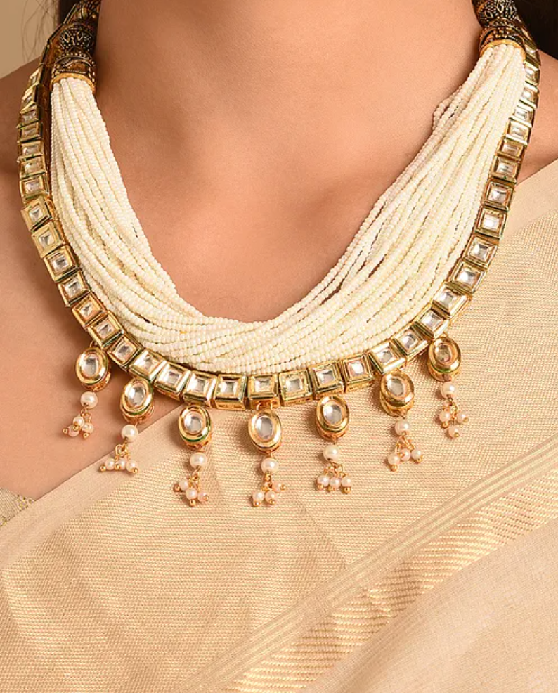 Kundan and Pearl Statement Necklace