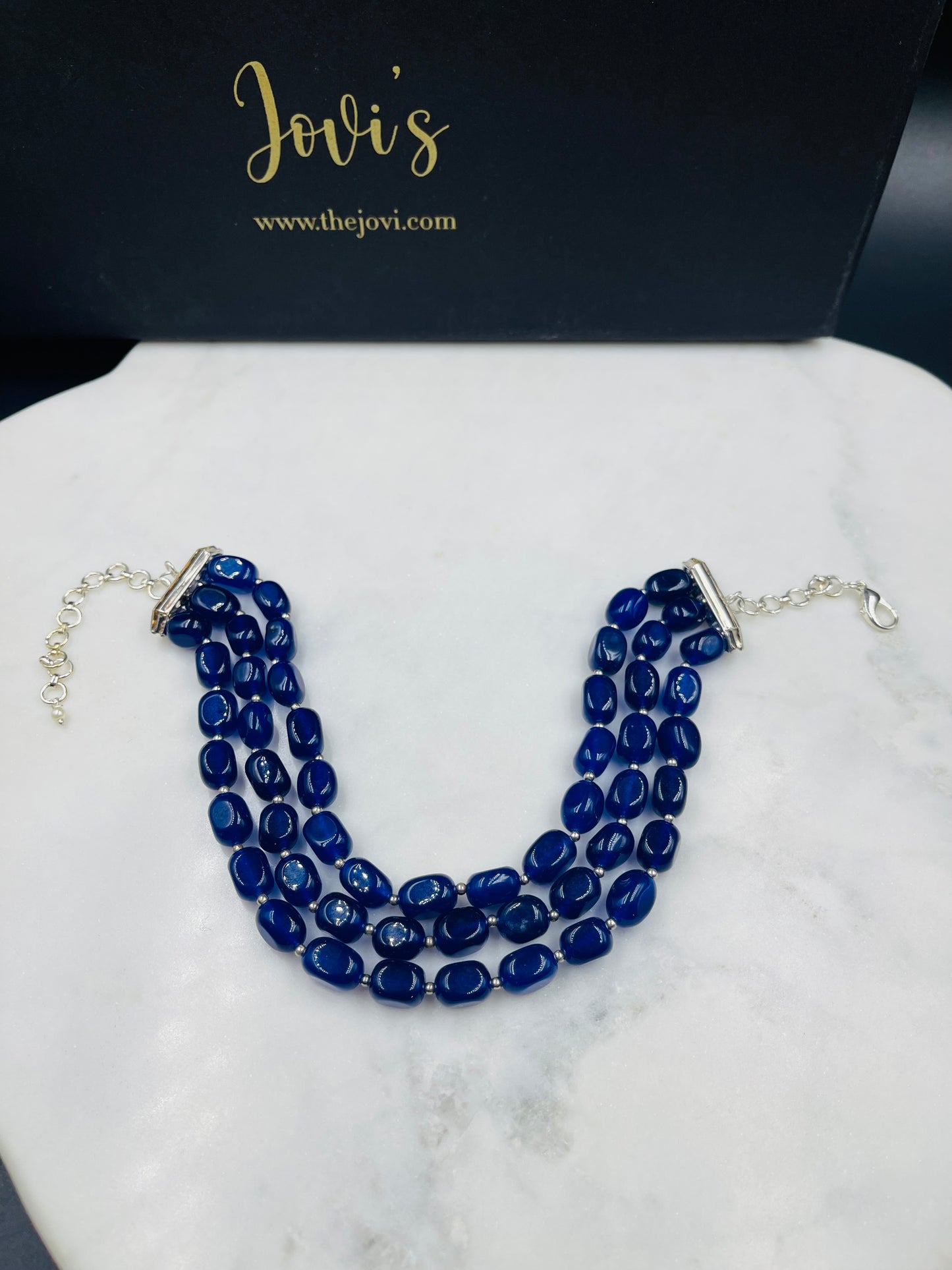 Royal Blue Triple Line Choker