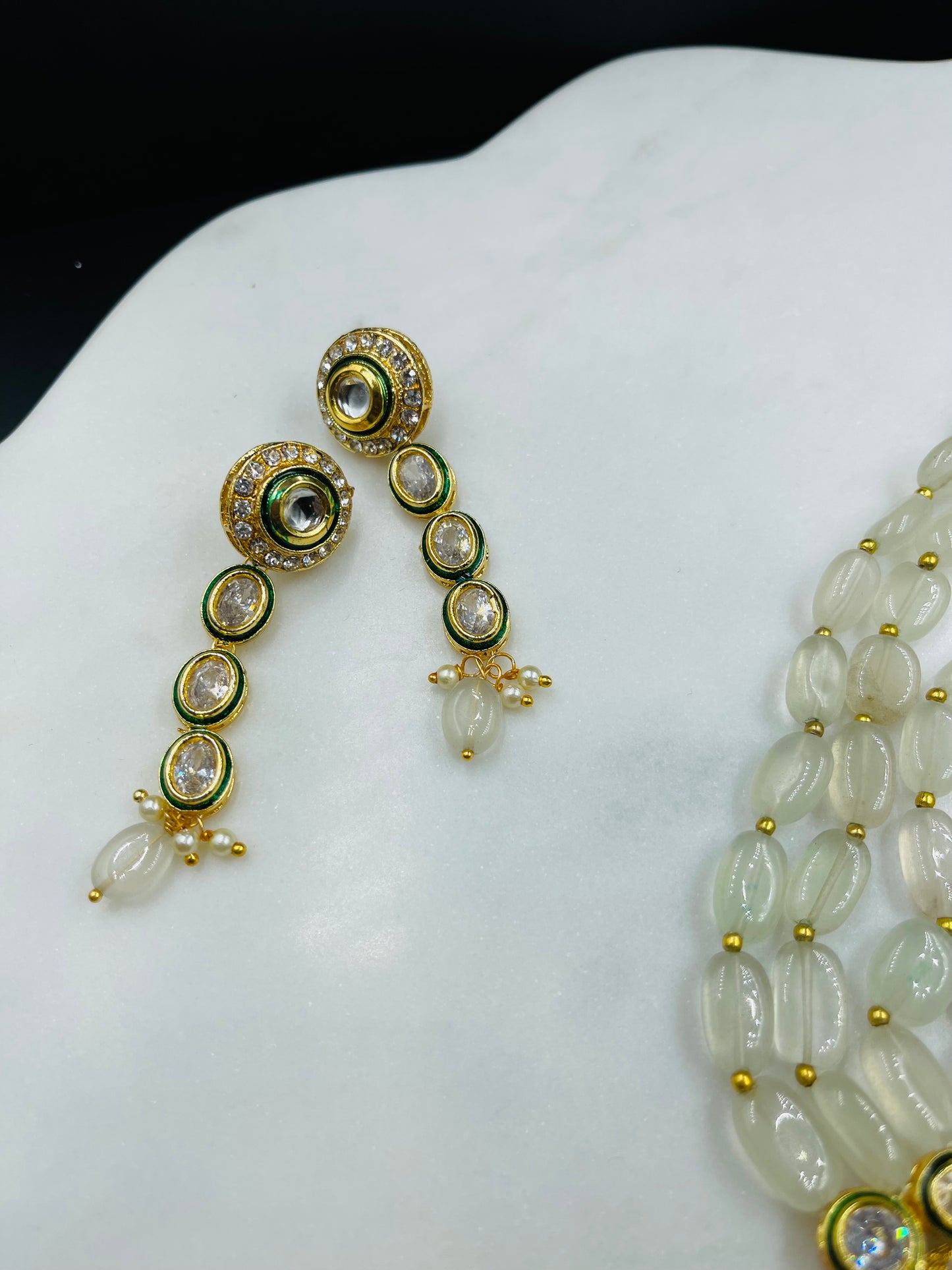 Kundan and Mint Choker with Earrings