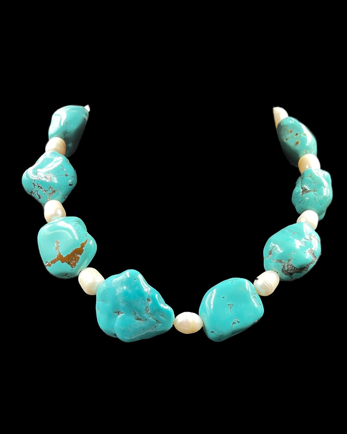 Classic Turquoise and Pearl Necklace