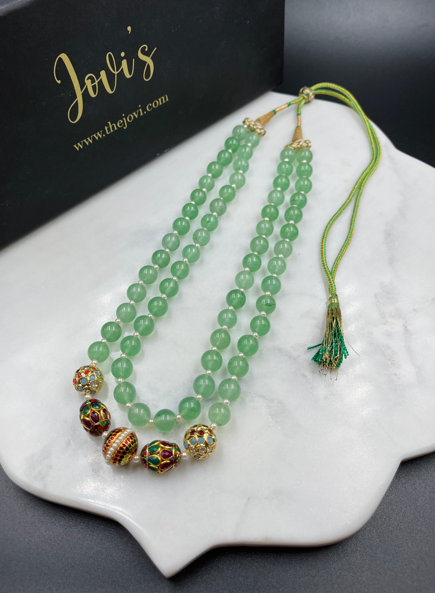 Green Onyx and Traditional beads Necklace