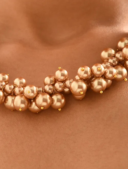 Jumbled Copper Shell Pearls Necklace