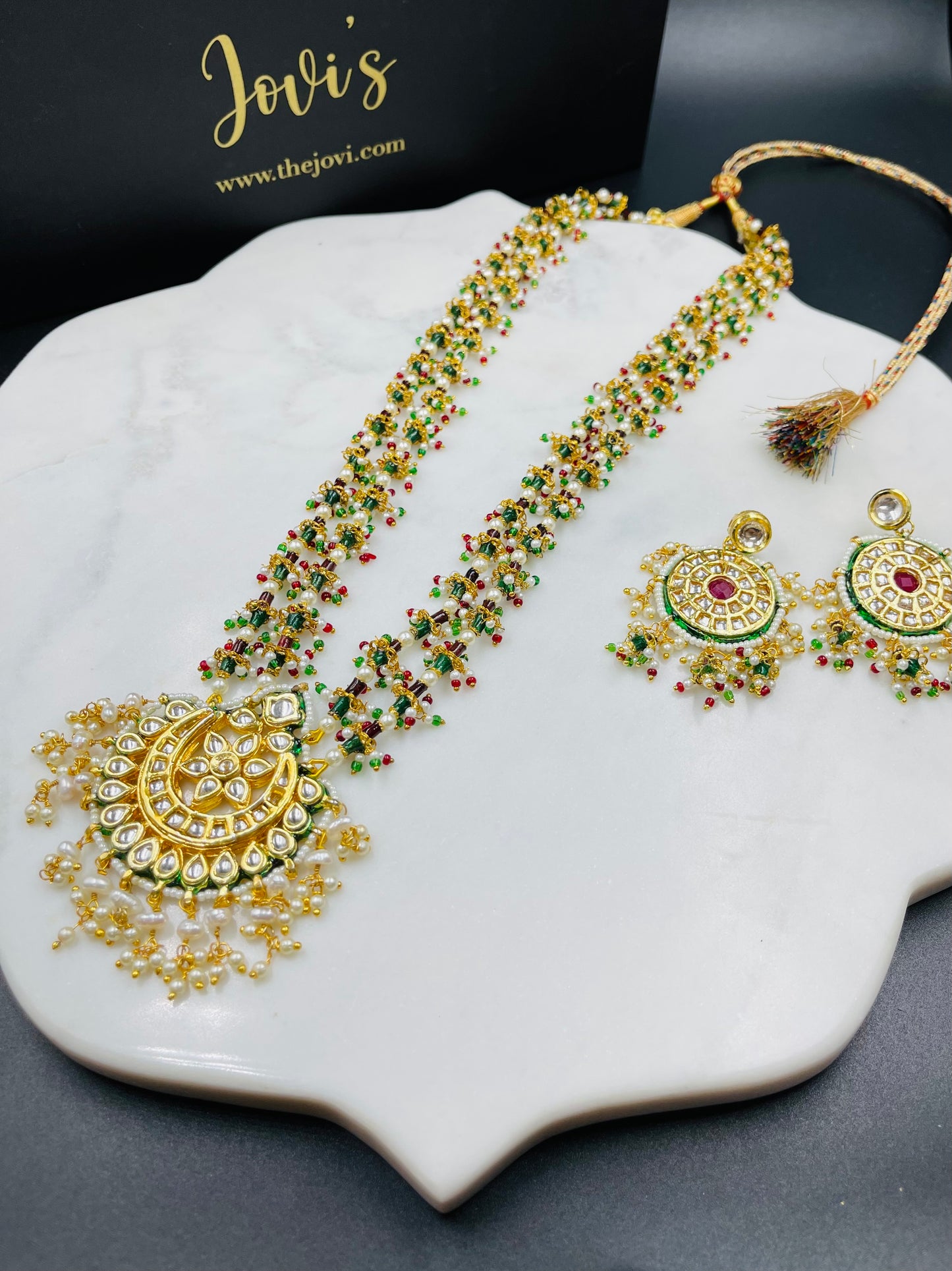 Statement Traditional Kundan Laung Necklace with Earrings