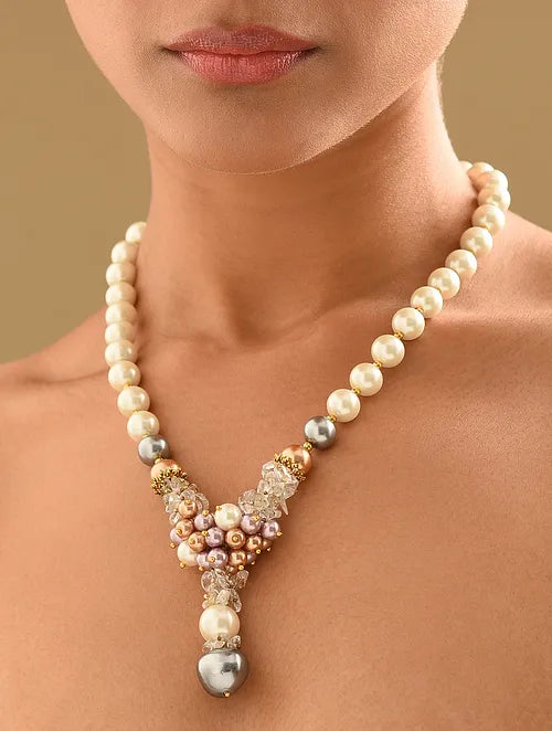 AMELIA Statement Single Line Pearl Necklace