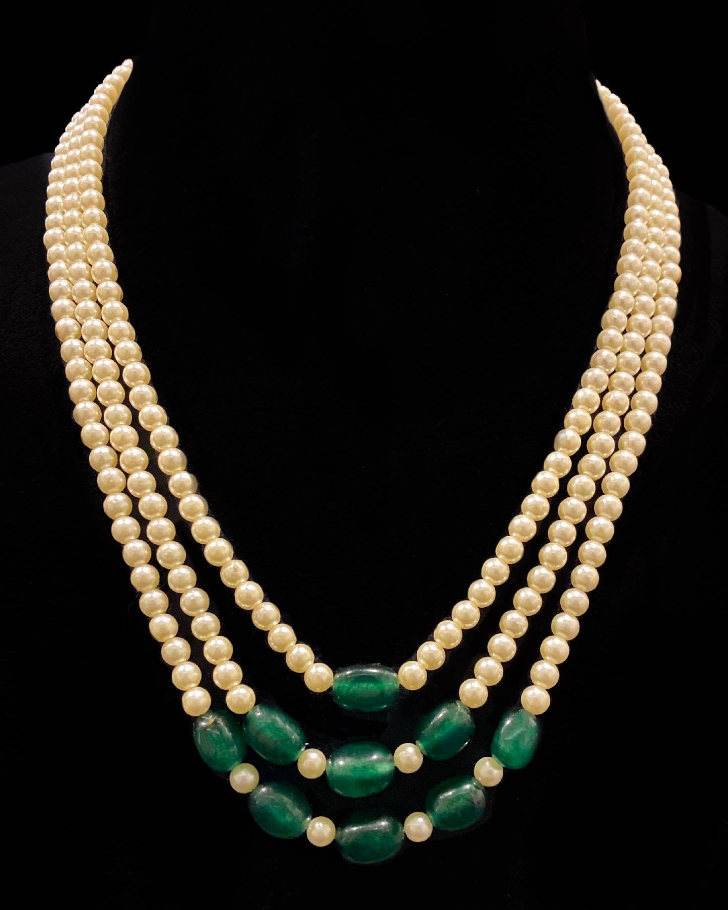 Green Quartz and Pearls Necklace