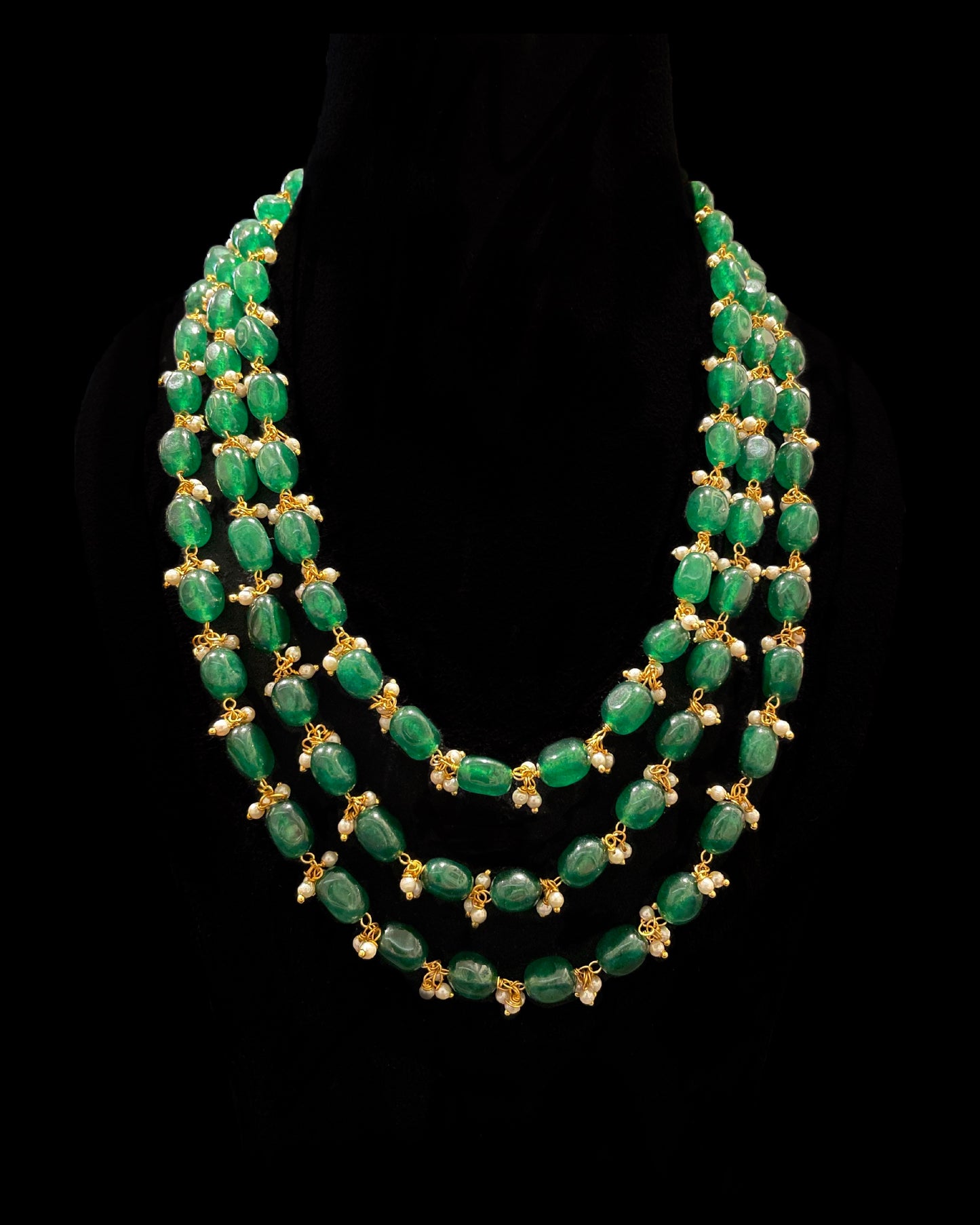 Green Quartz Statement Long Necklace