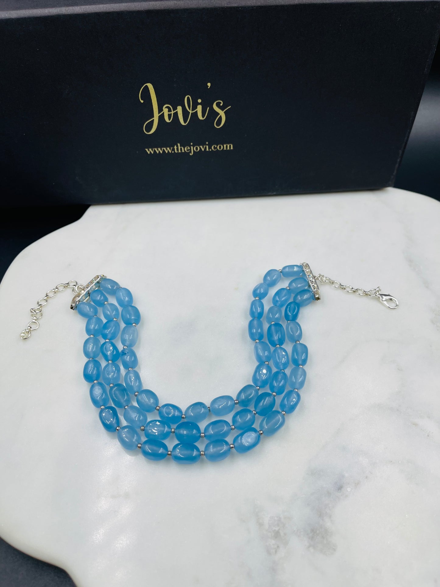 Sky Blue Triple Line Choker