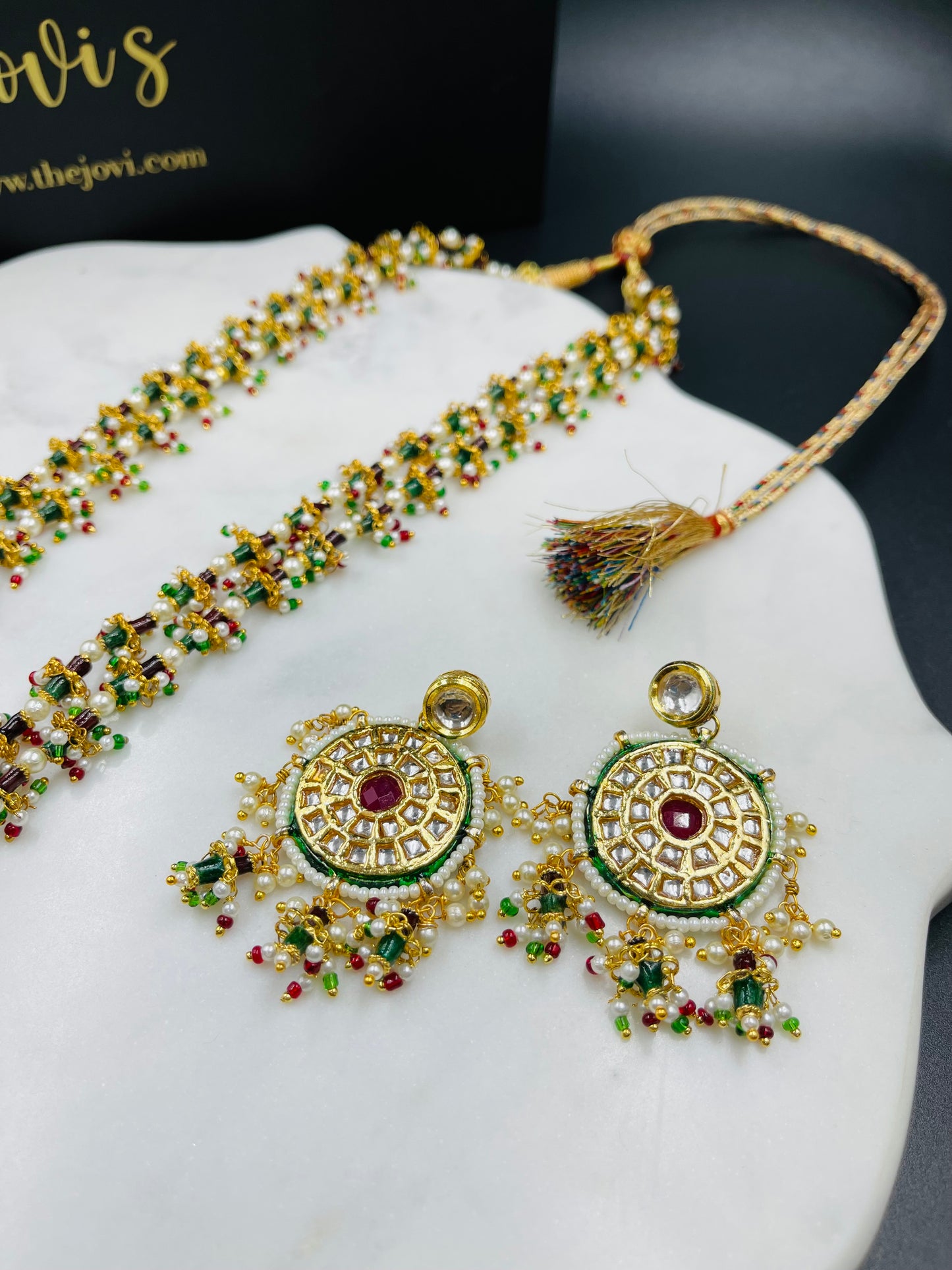 Statement Traditional Kundan Laung Necklace with Earrings